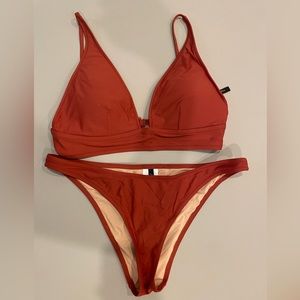 Brown/orange high waisted Jcrew bikini